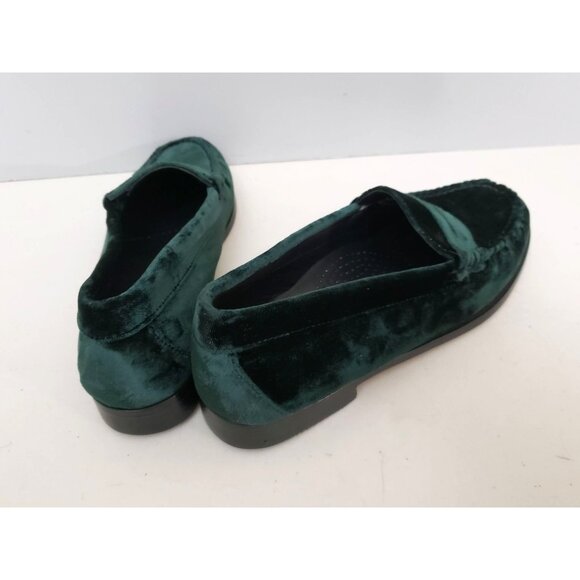 G.H.BASS Weejuns Whitney Velvet Loafers Dark Green Womens Size 7 - Picture 2 of 5